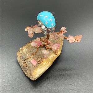 Gorgeous sterling silver signed enamel ring